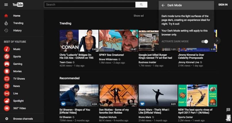 كيف تضع موقع YouTube على الويب في الوضع المظلم؟ - إعدادات الشاشة