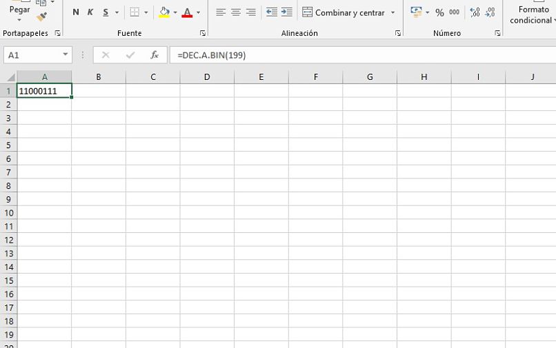 كيفية تحويل رقم عشري إلى ثنائي باستخدام الدالة DEC.A.BIN في Excel